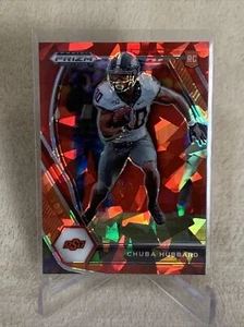 2021 Panini Prizm Draft Picks Red Cracked Ice Prizm Parallel CHUBA HUBBARD - Picture 1 of 2
