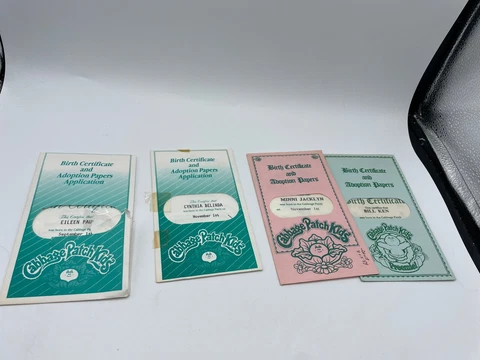 Cabbage Patch Kids Birth Certificates (4) and adoption papers Cover