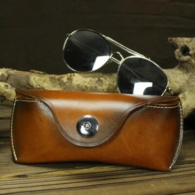 Unisex Genuino Cuero de Vaca Gafas de sol Cinturón Lazo Estuche Protector Bolsa Foto 1 de 4