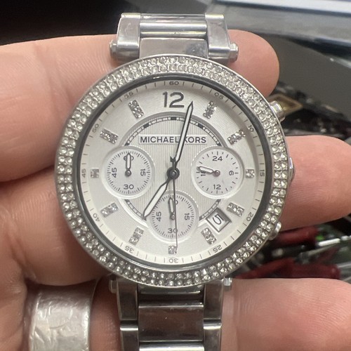 Michael Kors MK5353 Parker Cronografo Argento Acciaio Inox 39mm Orologio da Donna