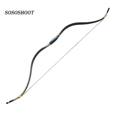 20-50lb Recurve Bow Handmade Laminated Long Bow Mongolian Kyudo Archery Hunting - Image 1 of 4
