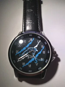 Carolina Panthers NFL Custom Leather Band Wristwatch NEW - Picture 1 of 5