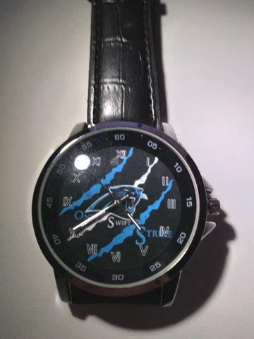 Carolina Panthers NFL Custom Leather Band Wrist Watch NEW Cover