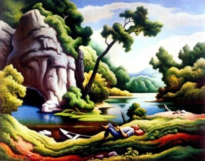 Impresión en lienzo Thomas Hart Benton Cave Spring 16 x 20 Foto 1 de 4