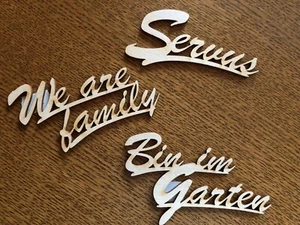 Schriftzug "Servus......." aus Holz gelasert - Bild 1 von 4
