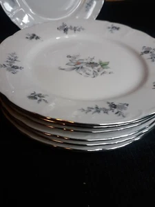 Fine Bohemian China 7 Dessert Plates Wild Flower Pattern 6 3/4" - Picture 1 of 12