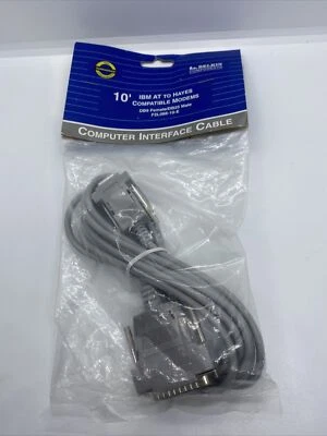 10’  IBM AT to Hayes Modem Cable DB9 Female/DB25 Male - F2L088-10-E - Image 1 of 4
