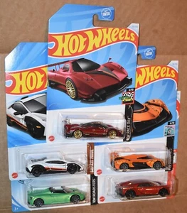 Hot Wheels LAMBORGHINI HURACAN, BUGATTI CHIRON, McLAREN & PAGANI LOT OF 5 NEW - Picture 1 of 15