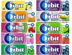 CHICLE WRIGLEY'S ORBIT 30 PAQUETES MEZCLADOS (6 SABORES) NARANJA, FRESA, COMO NUEVO - Imagen 1 de 2