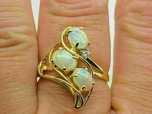 3Ct Oval Cut Simulated Opal Halo Women's Engagement Ring 14K Yellow Gold Finish - Picture 1 of 4