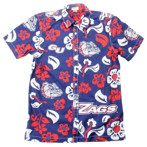 Men's Gonzaga University Bulldogs Floral Shirt Button Up Beach Shirt Cover