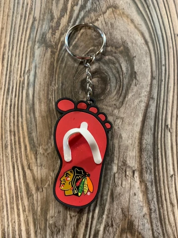 Brand New Adult Chicago Blackhawks Very Cute Flip Flop Design Log Keychain Cover