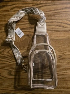 Damen Mini Transparent mit Gold PU Sling Rucksack - Bild 1 von 7