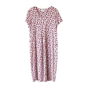 Seasalt Seed Packet Short Sleeve Midi Dress Plus UK 20 White Red Poppy Print - Picture 1 of 4