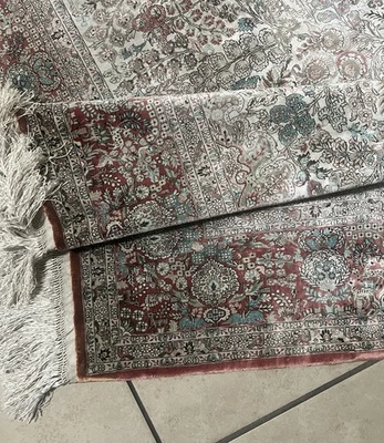 Silk On Silk   Thin Rug Excellent Quality ￼ - Image 1 of 4