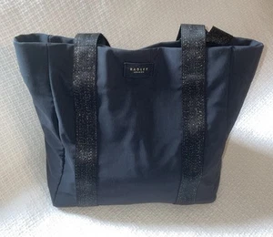 Bolso de Mano RADLEY LONDON Negro Nylon Dorado Brillo Cartera-NUEVO sin etiqueta - Imagen 1 de 9