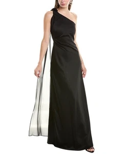 Max Mara Studio Bernard Silk-Trim Gown Women's Black 6 - Picture 1 of 3