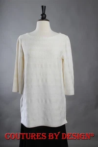 Túnica tejida texturizada St John Knits crema talla grande nueva con etiquetas precio de venta sugerido por el fabricante $795 - Imagen 1 de 2