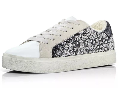 AQUA Bloomingdale's TESS Studded Embellished Low Top Fashion Sneakers US 6 Snake - Image 1 of 4