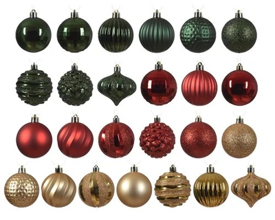 SET 30 x Shatterproof Christmas Tree Baubles,Colors Holiday Decorations, 7cm, - Image 1 of 4