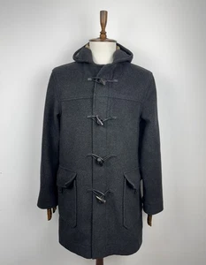 Full Circle Recharge Wool Duffle Coat Grey Large Toggle Hooded Jacket Men’s L - Picture 1 of 9