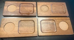 Vintage japanische 4 Teeteller aus Holz - Bild 1 von 3
