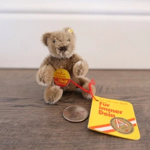 Steiff Teddybar Bear Light Brown Austria 0202/11 Mini 3" w/ Tags - Picture 1 of 4