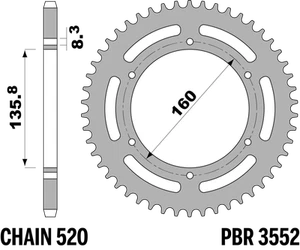 Corona PBR en Ergal para FANTIC MOTOR 303 TRIAL 1987-1990 39T - Imagen 1 de 3