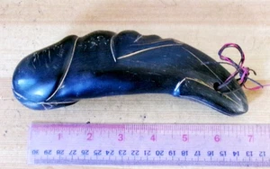 GROSSES antikes Hmong Hügel Stamm Schamane Büffelhorn Fruchtbarkeit Amulett Phallus - Bild 1 von 6