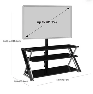 Whalen Xavier 3-in-1 Television Stand for TVs up to 70", Warm Ash NE - Picture 1 of 3