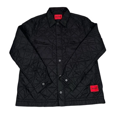 Chaqueta Camisa HUGO BOSS Para Hombres Talla M Negra Abotonada Primaloft Puffer ENALU $228 Foto 1 de 4
