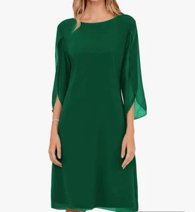 GRACE KARIN Chiffon Flutter Sleeve Party Wedding Cocktail Dress (Green,16) NWT 8 - Picture 1 of 5