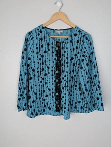 Habitat Clothes to Live blau schwarz Crinkle Poly Viskose Knopf Top Größe Small 211 - Bild 1 von 10
