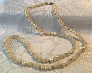 Les Bernard Simulated Pearl And Smokey Quartz Bead Necklace 29 Inches - Bild 1 von 9