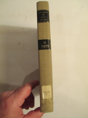 Physics of Thin Films / Volume 6      1971 HASS THUN           C81 - Image 1 of 4