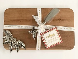 Tabla y esparcidor de queso de madera Circo Acadia juego de regalo de 2 piezas decoración de Navidad - Imagen 1 de 7