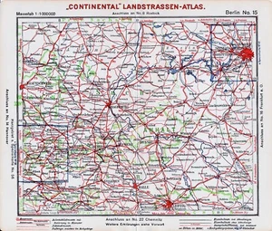 Frankfurt/Oder Cottbus Muskau 1925 orig. Mapa Autoatlas Spreewald Guben Glogau - Imagen 1 de 1