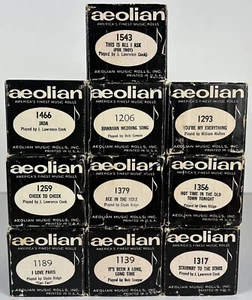 Aeolian Player Piano Rolls Lot of 10 Bob Sawyer Lawrence Cook Clyde Ridge - Picture 1 of 8