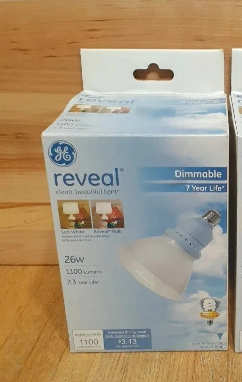 1 PACK: GE REVEAL Dimmable 26w Light Bulb 1100 lumens soft white UL 7.3 YR LIFE  - Image 1 of 4