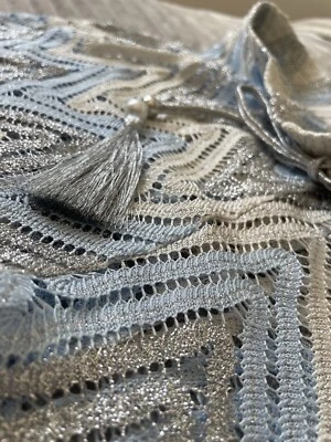 ★ EdeL ★ Designer Beachwear Badeshorts + Kimono Blau Silber Spitze Gr. L ★ Neu ★ - Bild 1 von 4