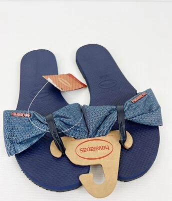 Sandalias Havaianas Azul Marino You St. Tropez Brillo Tanga Talla Mujer 11/12 NUEVAS Foto 1 de 4