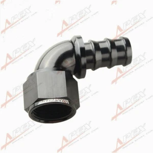 12AN -12AN 90 Degree Push-Lock One Pieces Hose End Fitting - Picture 1 of 5