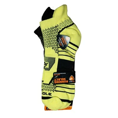 Calcetines Running Select para hombre - Paquete de 2 pestañas dobles - verde y negro de alta visibilidad, 8-12,5 Foto 1 de 4