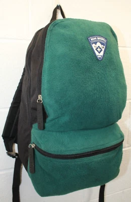 Vintage B.U.M. Equipment GREEN FLEECE Backpack Travel Bag 90's BUM Clean! - Image 1 of 4