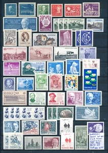 Sweden: Small lot 60 pre-1985 Stamps all Mint NH, Scott $51.50 - Picture 1 of 1