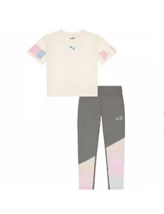 Girls Puma Tee & Leggings outfits ~ 2 Colors & Sizes - Picture 1 of 15