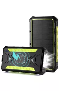 Solar Charger 36000mAh Wireless Portable Solar Power Bank External Battery Pack - Picture 1 of 7