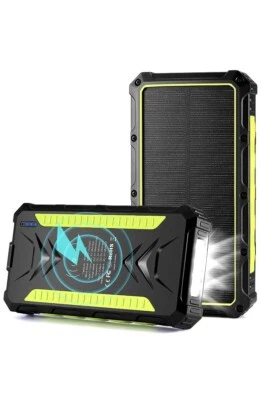 Solar Charger 36000mAh Wireless Portable Solar Power Bank External Battery Pack  - Image 1 of 4
