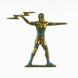 "Estatua de Zeus Dios Griego Bronce Sólido 5,11" - Imagen 1 de 8