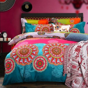 Bohemian Duvet Cover King Size,Microfiber Bedding Comforter Cover Set,Boho Color - Picture 1 of 5